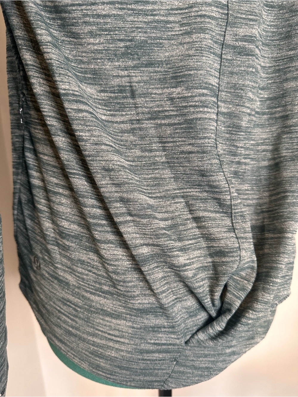 Heathered Teal Grey Long Sleeve Crew Top - Picture 8 of 11